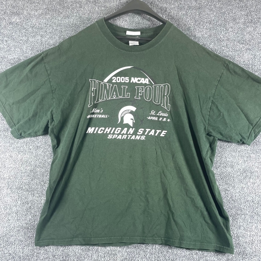 VTG Michigan State Spartans T Shirt Mens XXL Green Final Four 2005 Basketball